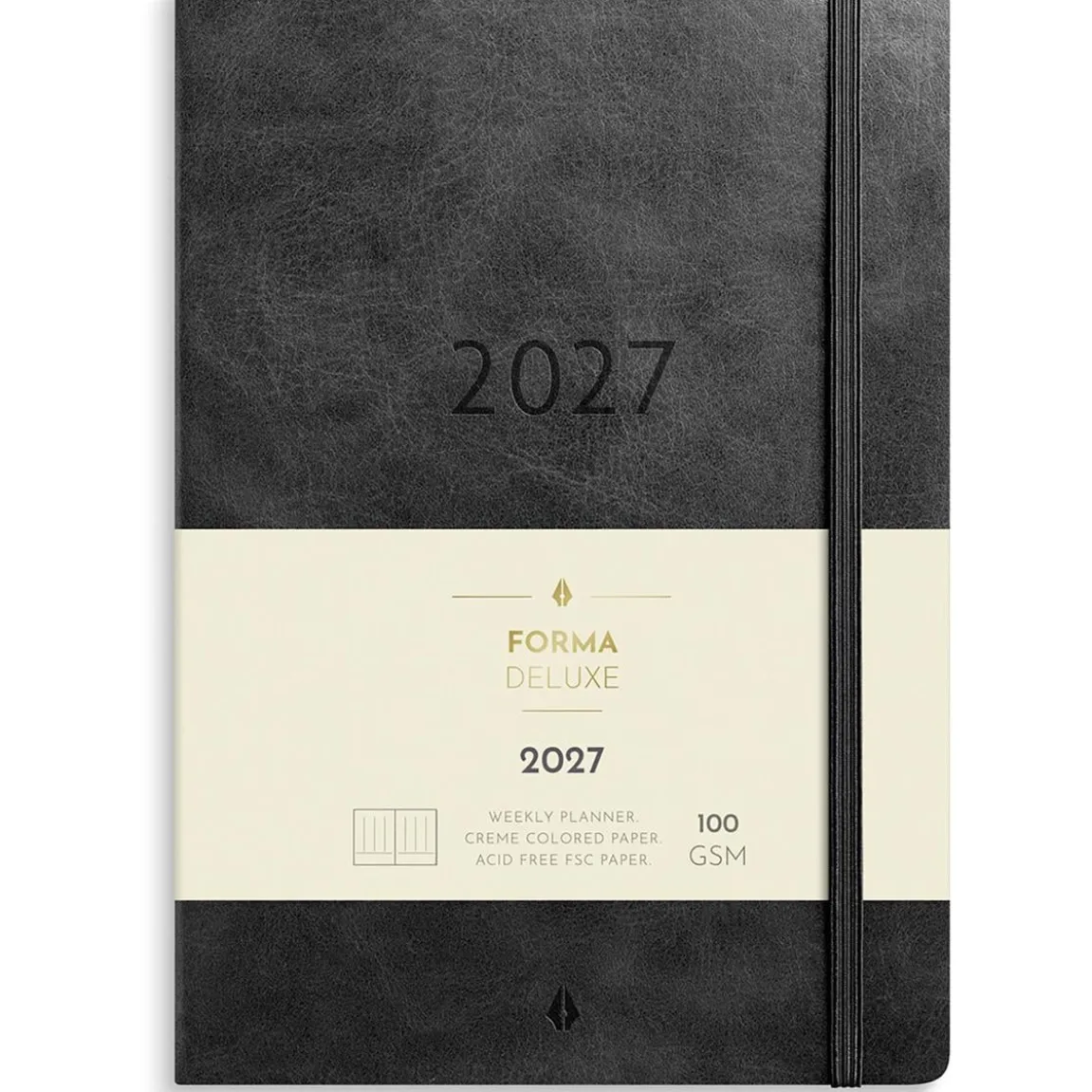 Almanacka Burde 5966 Agency Forma DeLuxe 2027 Svart