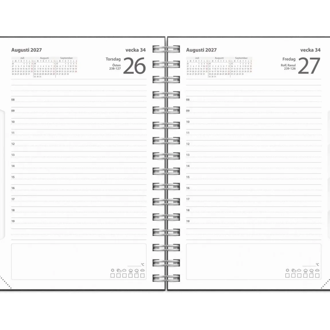 Almanacka Burde 5120 Dagbok ECO Line 2027 Svart