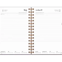 Almanacka Burde 5641 Dagbok Textile 2027 Lila