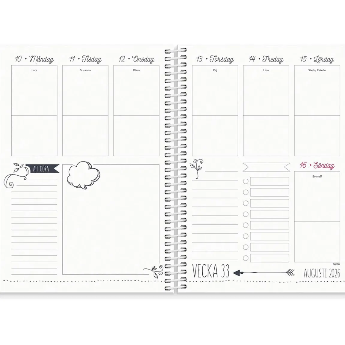 Almanacka Burde 1048 Doodle 26-27 A5