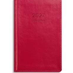 Almanacka Burde 3328 Fickagenda Konstläder 2027 Röd