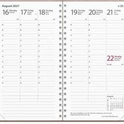 Almanacka Burde Interplano Konstläder 2027 Cognac