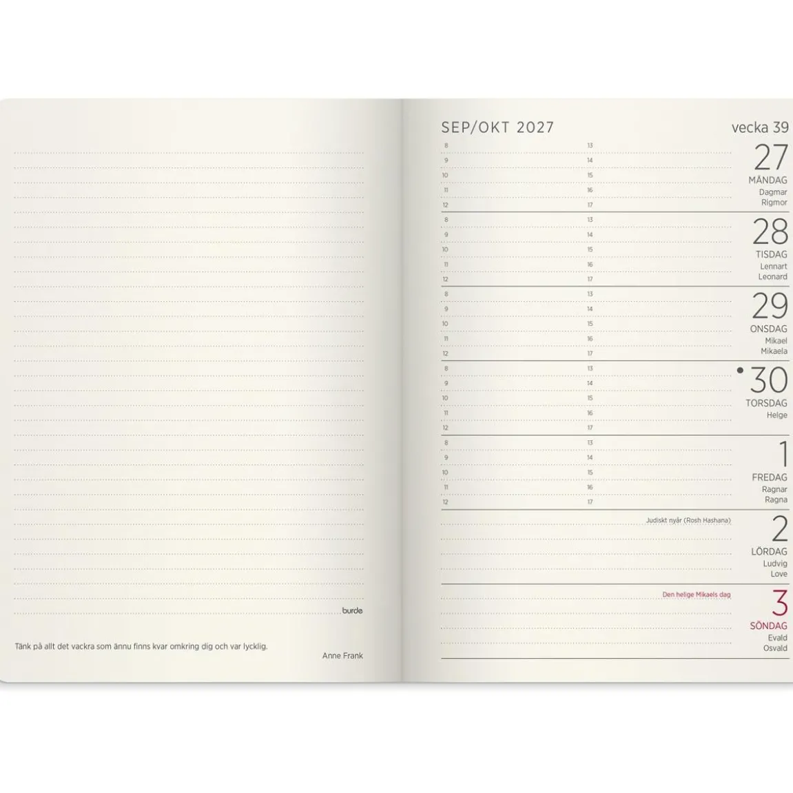Almanacka Burde 5961 Liten Vecko Forma Deluxe 2027 Brun A6