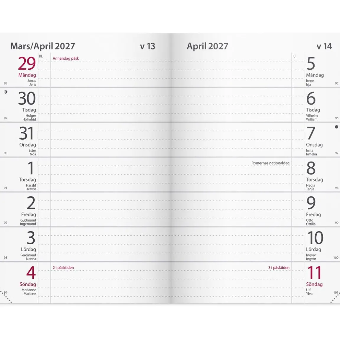 Almanacka Burde 3306 Maxinote Kartongomslag 2027 Blå