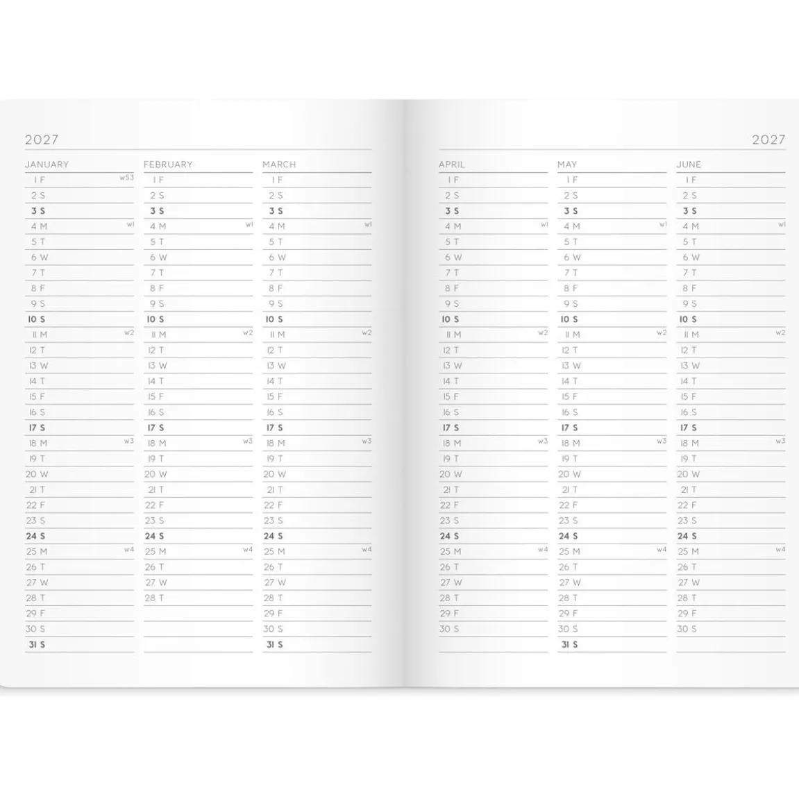 Almanacka Burde 1061 Monthly Planner 2027 A5