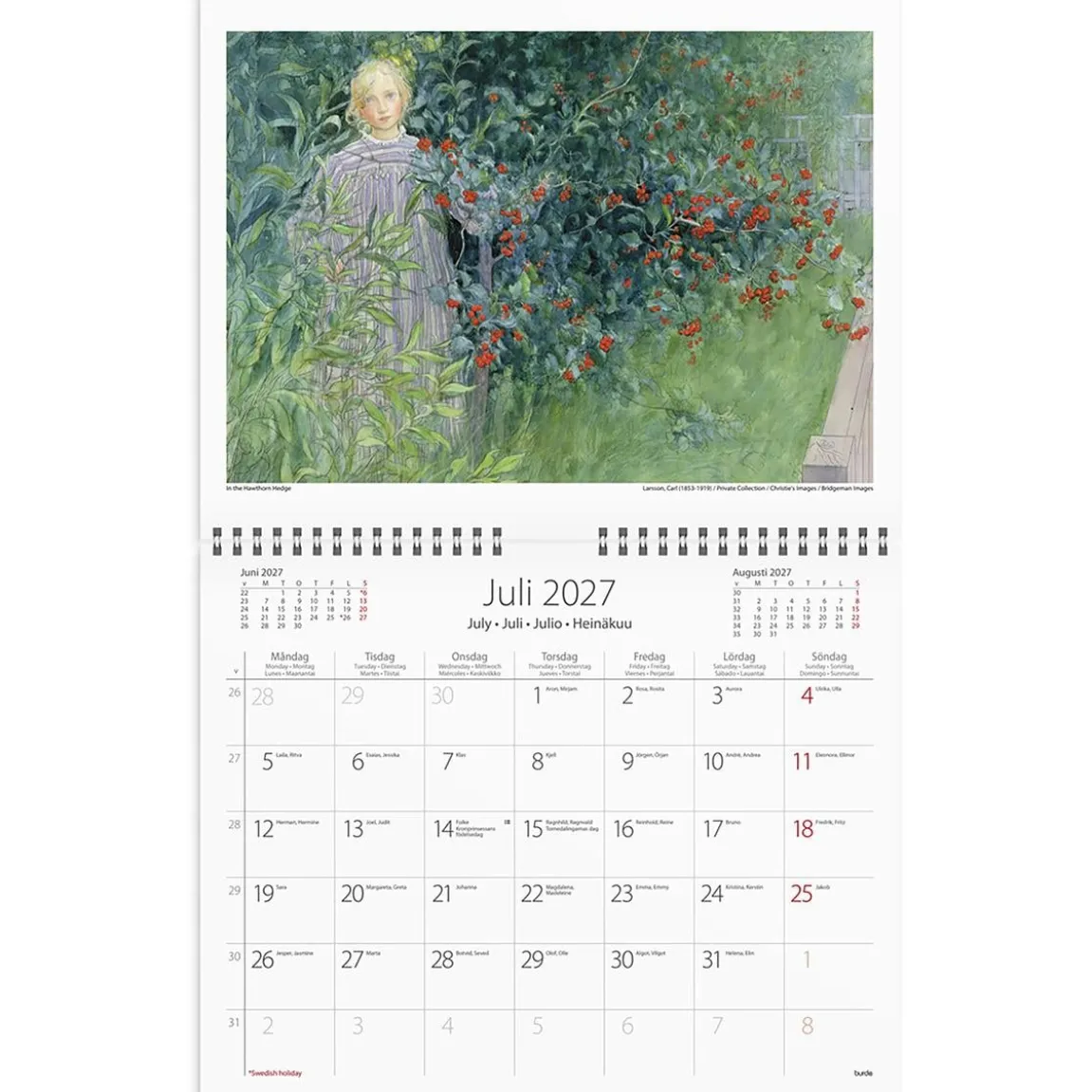 Almanacka Burder Vägg 1741 Carl Larsson 2027