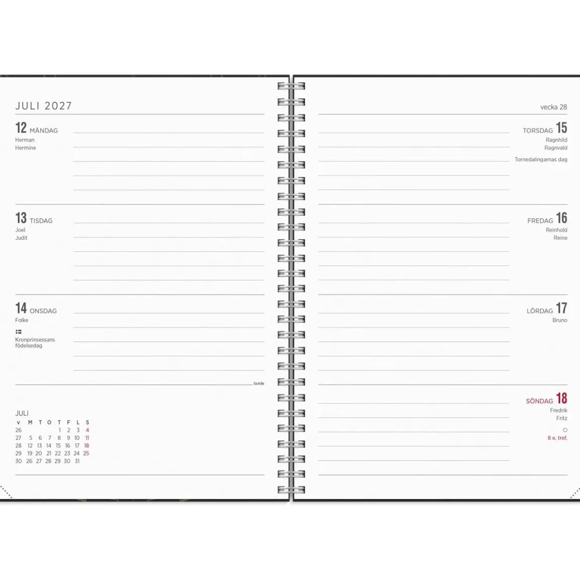 Almanacka Burde 5160 Senator ECO Line 2027 Svart A5