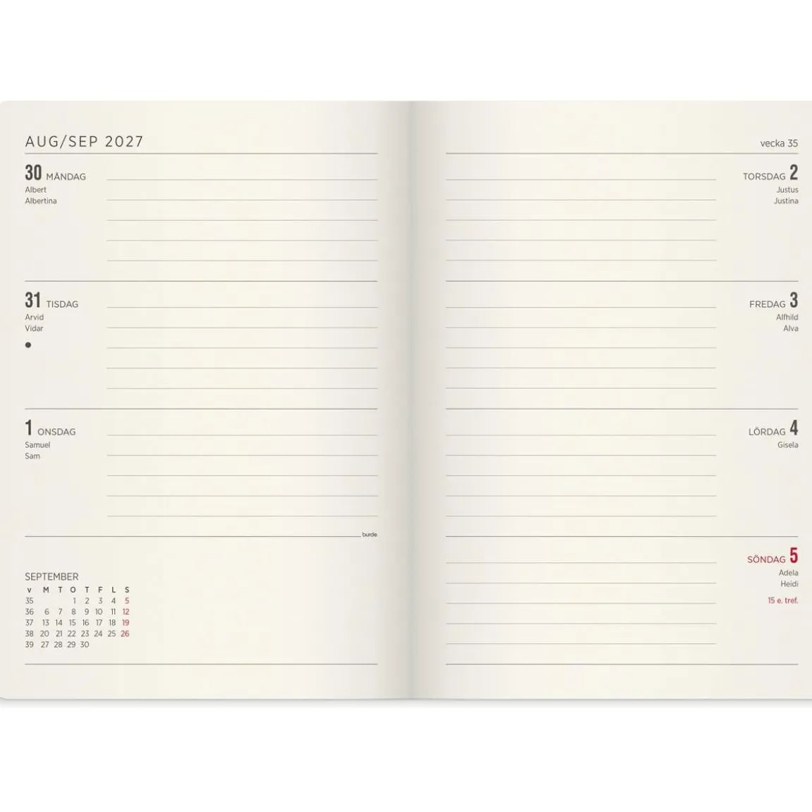 Almanacka Burde 5967 Senator Forma Deluxe Mocka 2027 Brun