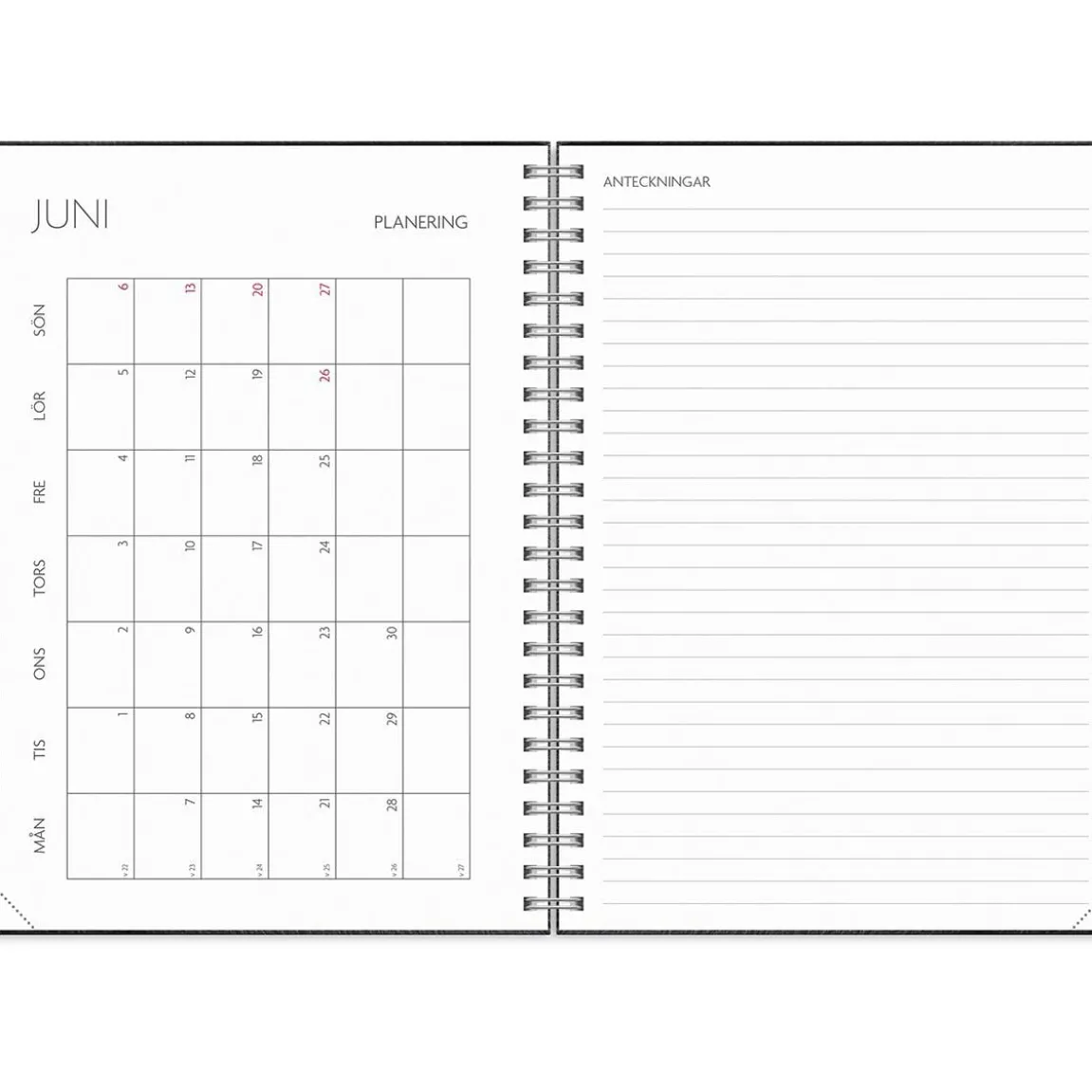 Almanacka Burde 8222 Study Twist 26-27 Svart A5