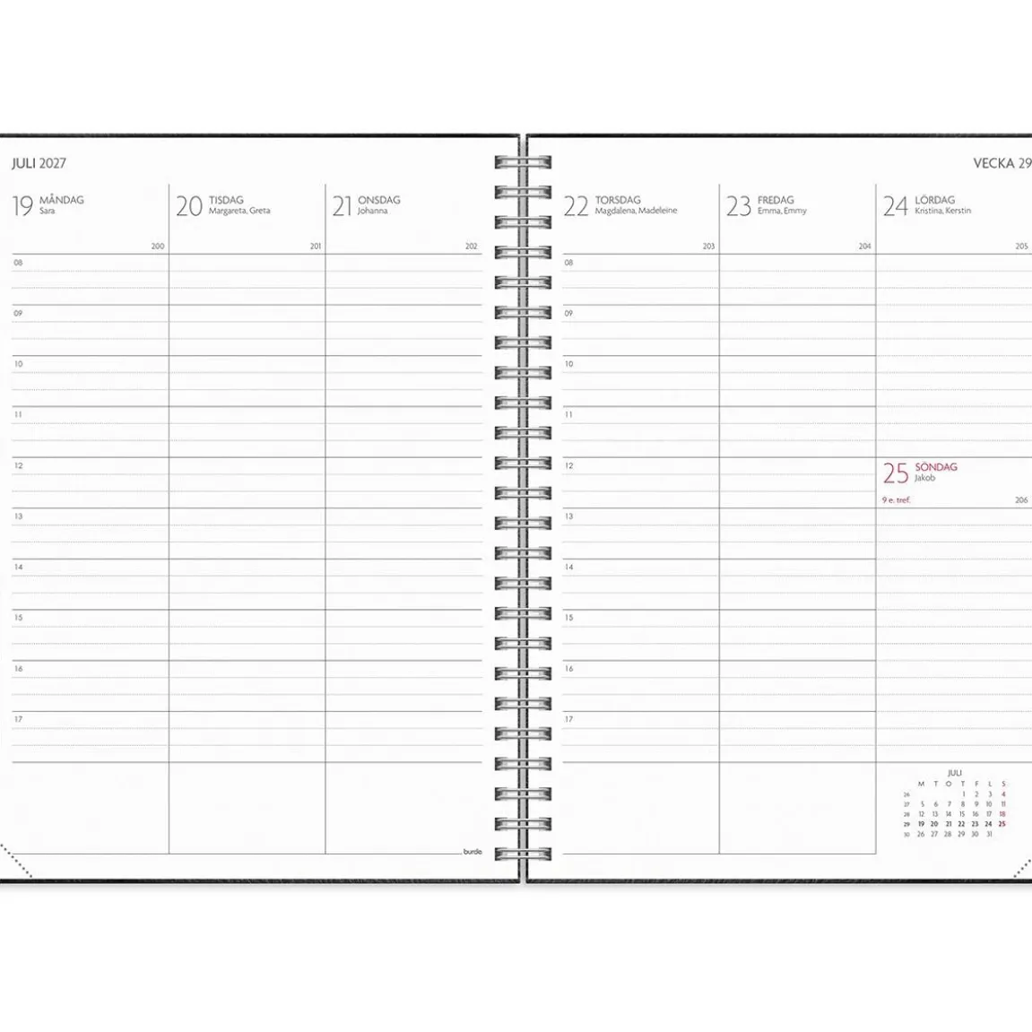 Almanacka Burde 8222 Study Twist 26-27 Svart A5