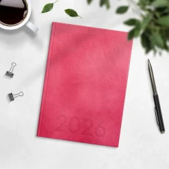 Almanacka Burde 1179 Weekly Konstläder Inbunden 2027 Rosa A5