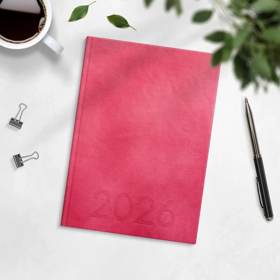 Almanacka Burde 1179 Weekly Konstläder Inbunden 2027 Rosa A5