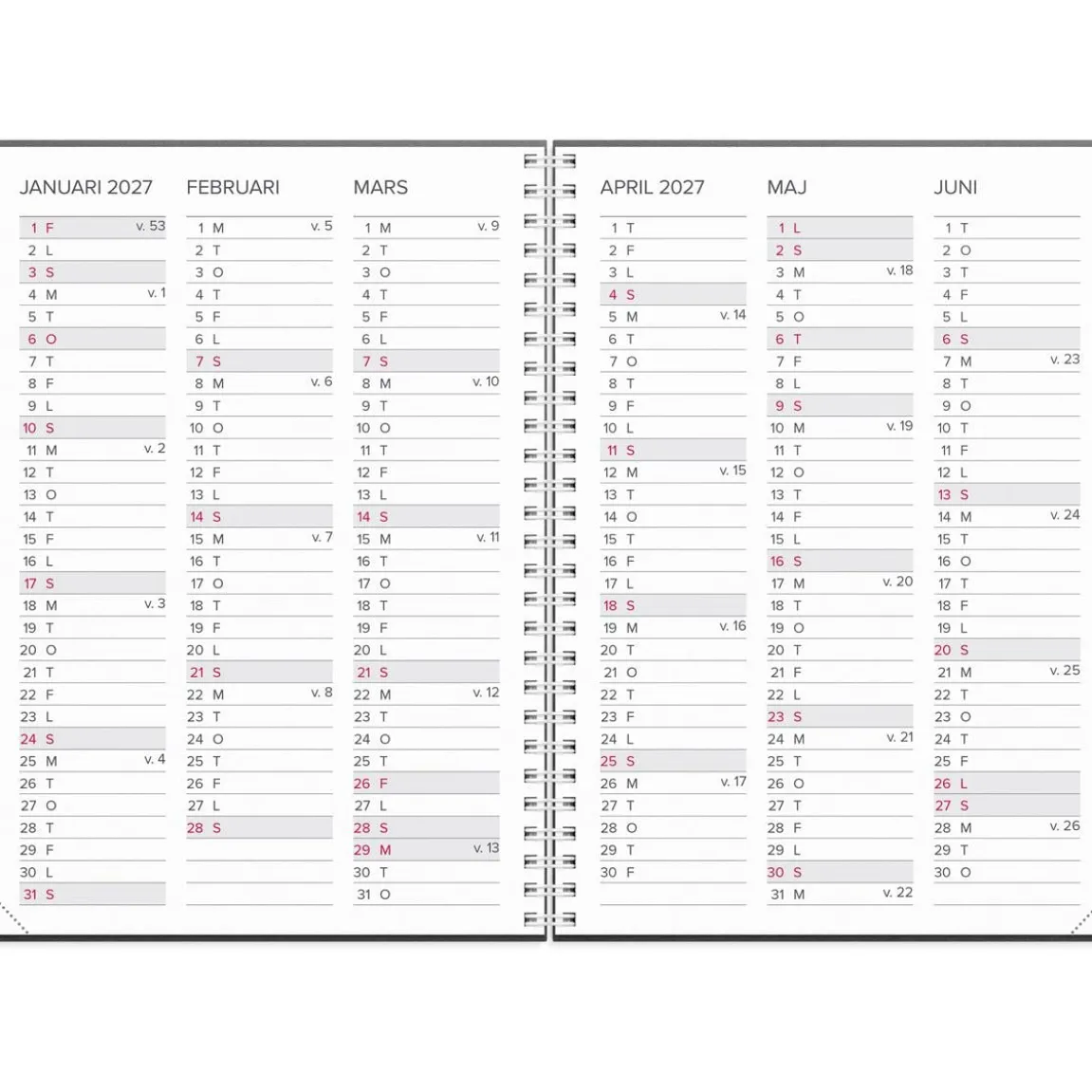 Almanacka Burde 1068 XL-Kalendern 2027
