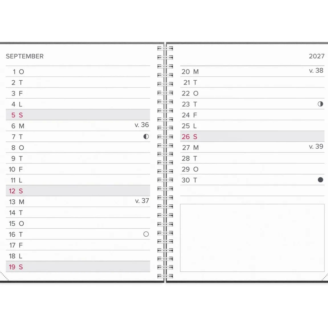 Almanacka Burde 1068 XL-Kalendern 2027