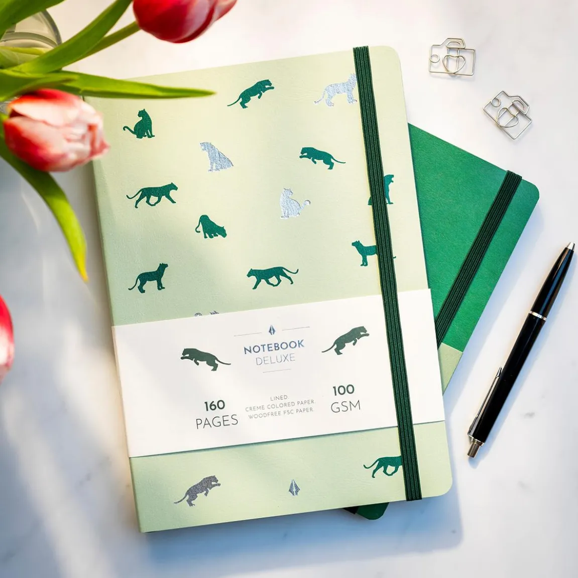 Anteckningsbok Burde Deluxe Linjerad Grön A5