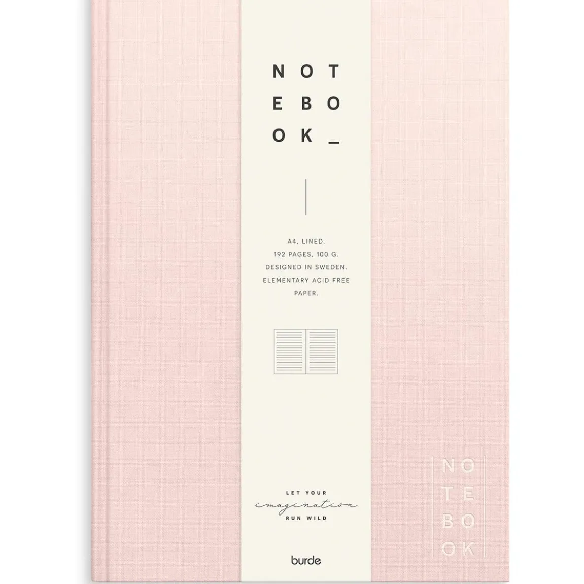 Anteckningsbok Burde Linnetextil Linjerad Rosa A4