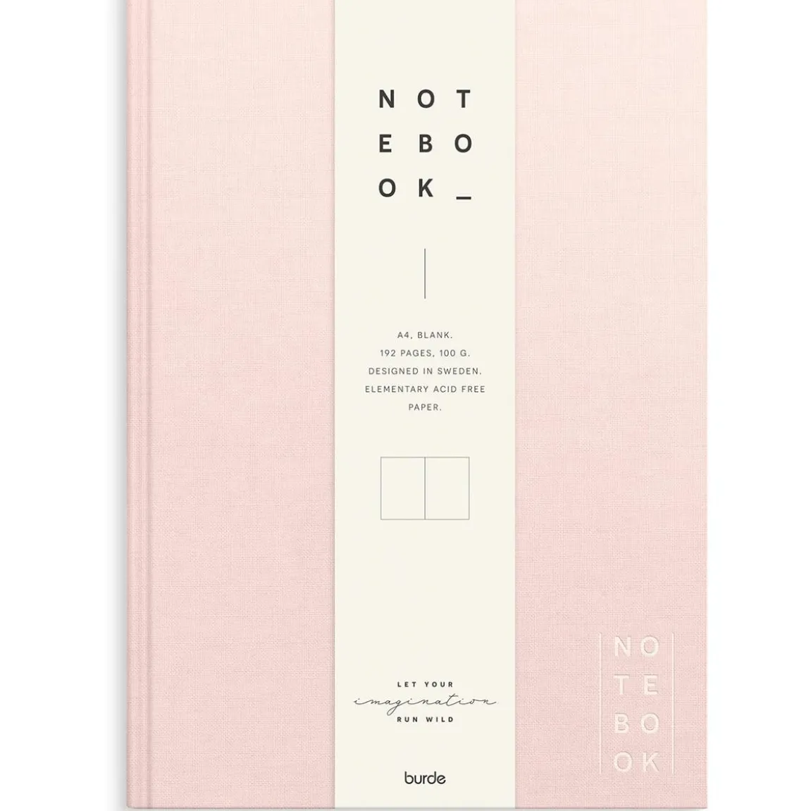 Anteckningsbok Burde Linnetextil Olinjerad Rosa A4