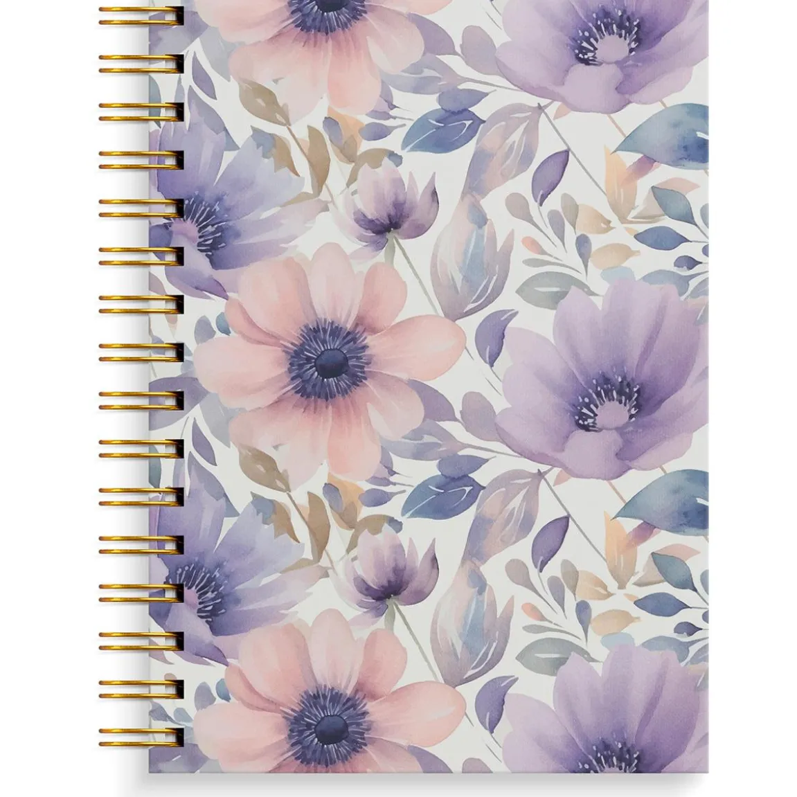 Anteckningsbok Burde Spiral Flower Linjerad Lila A5