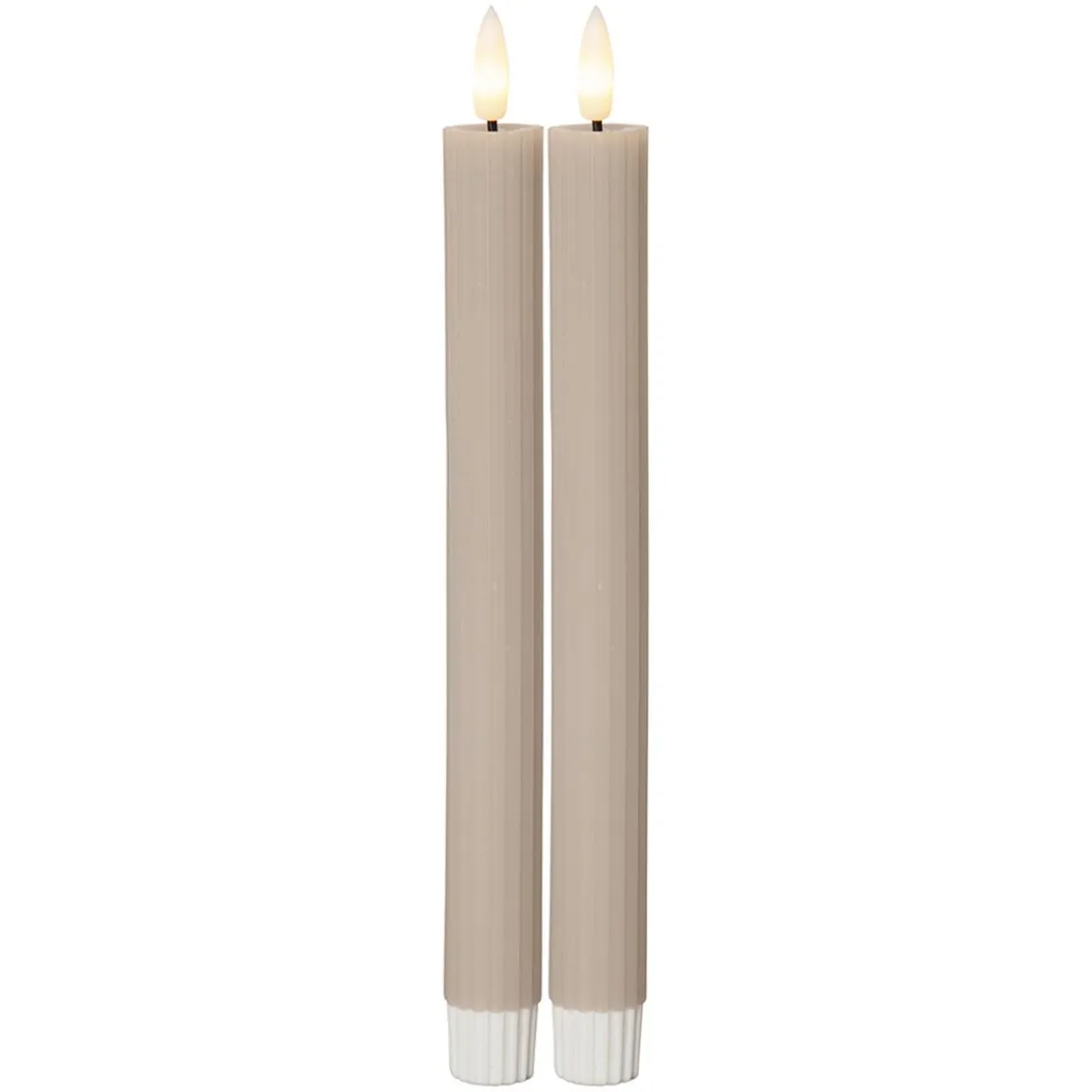 Antikljus LED Star Trading Flamme Stripe Beige