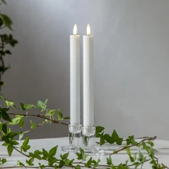 Antikljus LED Star Trading Flamme Stripe Vit