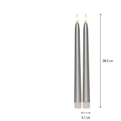 Antikljus Star Trading LED Flamme Metal Silver 28,5cm