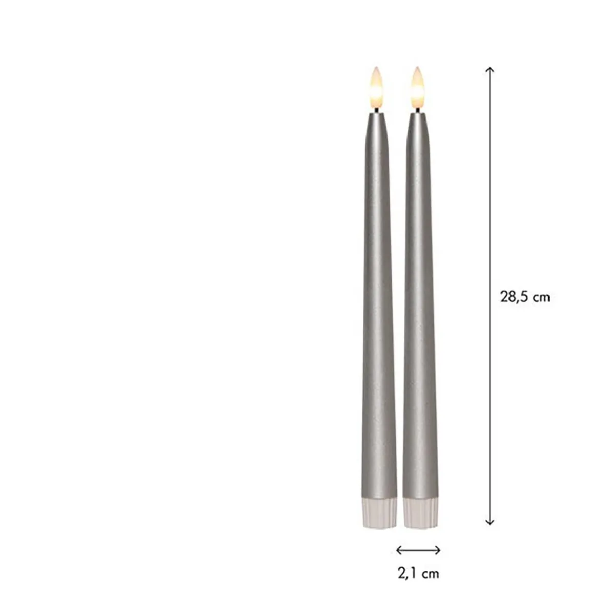 Antikljus Star Trading LED Flamme Metal Silver 28,5cm