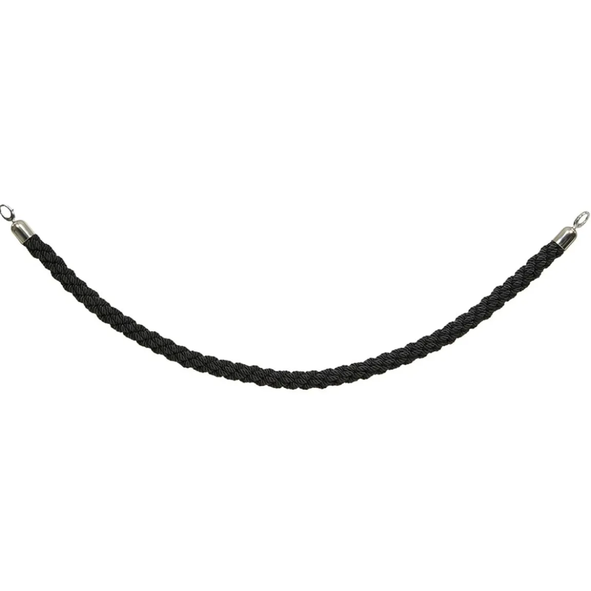 Avspärrningsrep Securit Flätat Svart/Rostfri 150cm