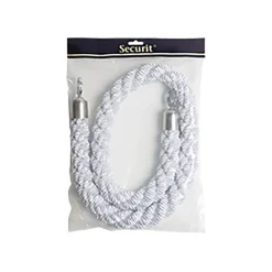 Avspärrningsrep Securit Flätat Vit/Rostfri 150cm