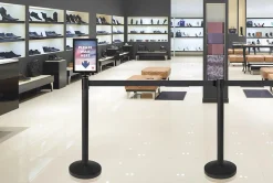 Avspärrningsstolpe Securit Ink Indragbar Rem Svart 200cm