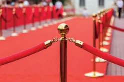 Avspärrningsstolpe Securit 4-väg Guld