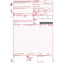 Blankett Fraktsedel stamsats numrerad