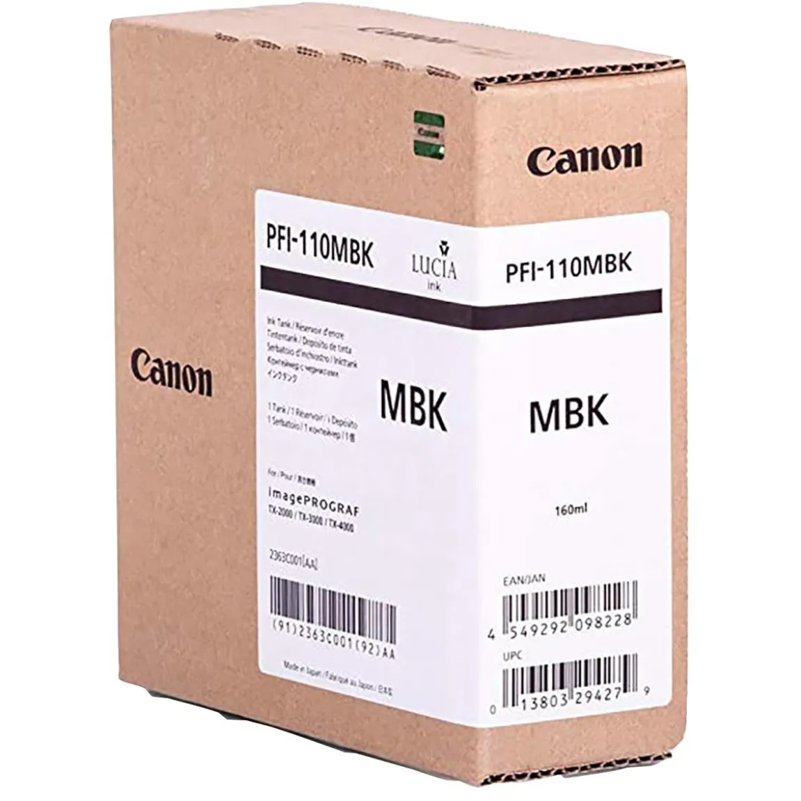 Bläckpatron Canon PFI-110MBK 2363C001 Matt Svart