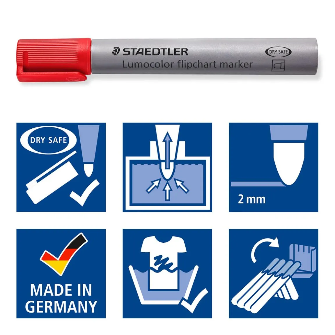 Blädderblockspenna Staedtler Lumocolor Rund 4-färger 2mm