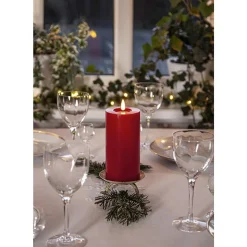 Blockljus LED Star Trading Flamme Flow Röd 75x175mm