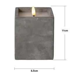 Blockljus Star Trading LED Flamme Cem Grå 11,5cm