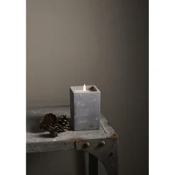 Blockljus Star Trading LED Flamme Cem Grå 14,5cm