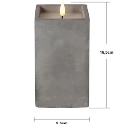 Blockljus Star Trading LED Flamme Cem Grå 16,5cm