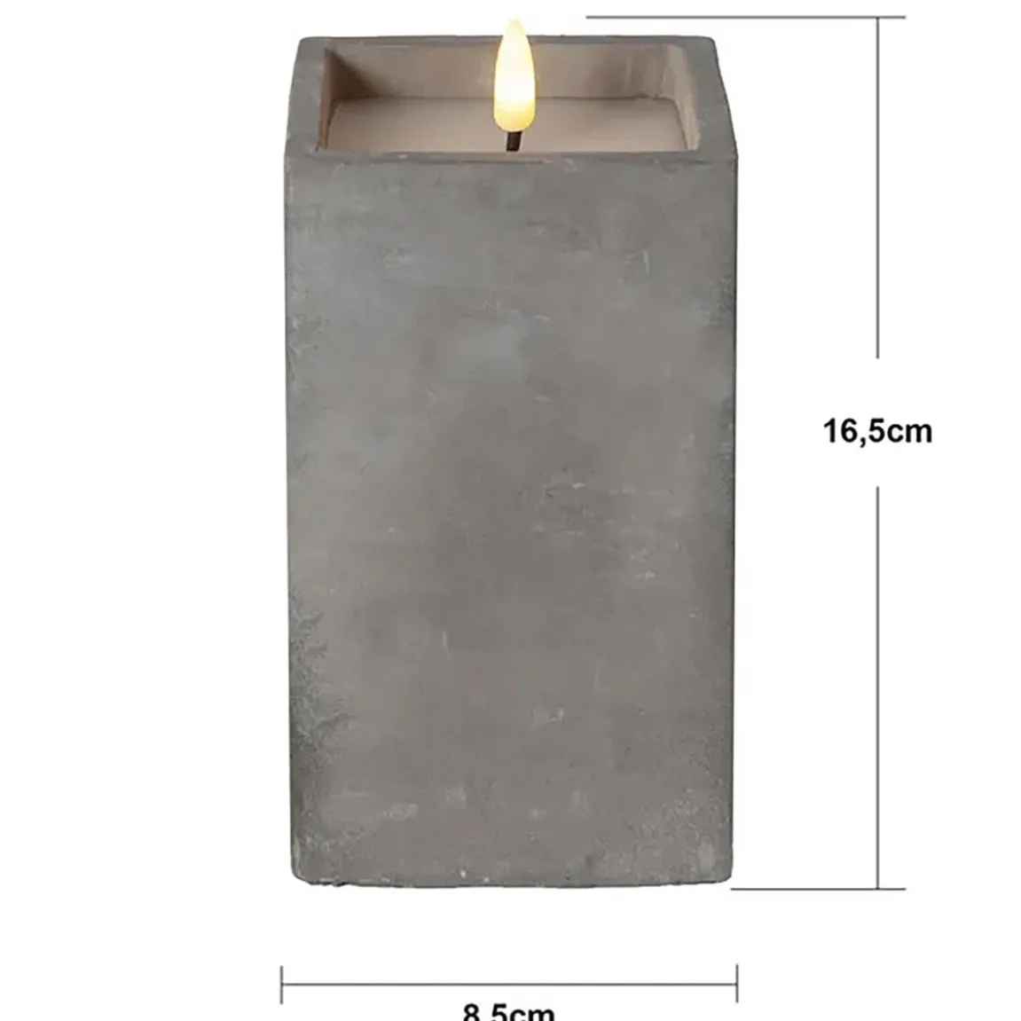Blockljus Star Trading LED Flamme Cem Grå 16,5cm