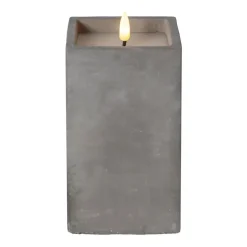 Blockljus Star Trading LED Flamme Cem Grå 16,5cm