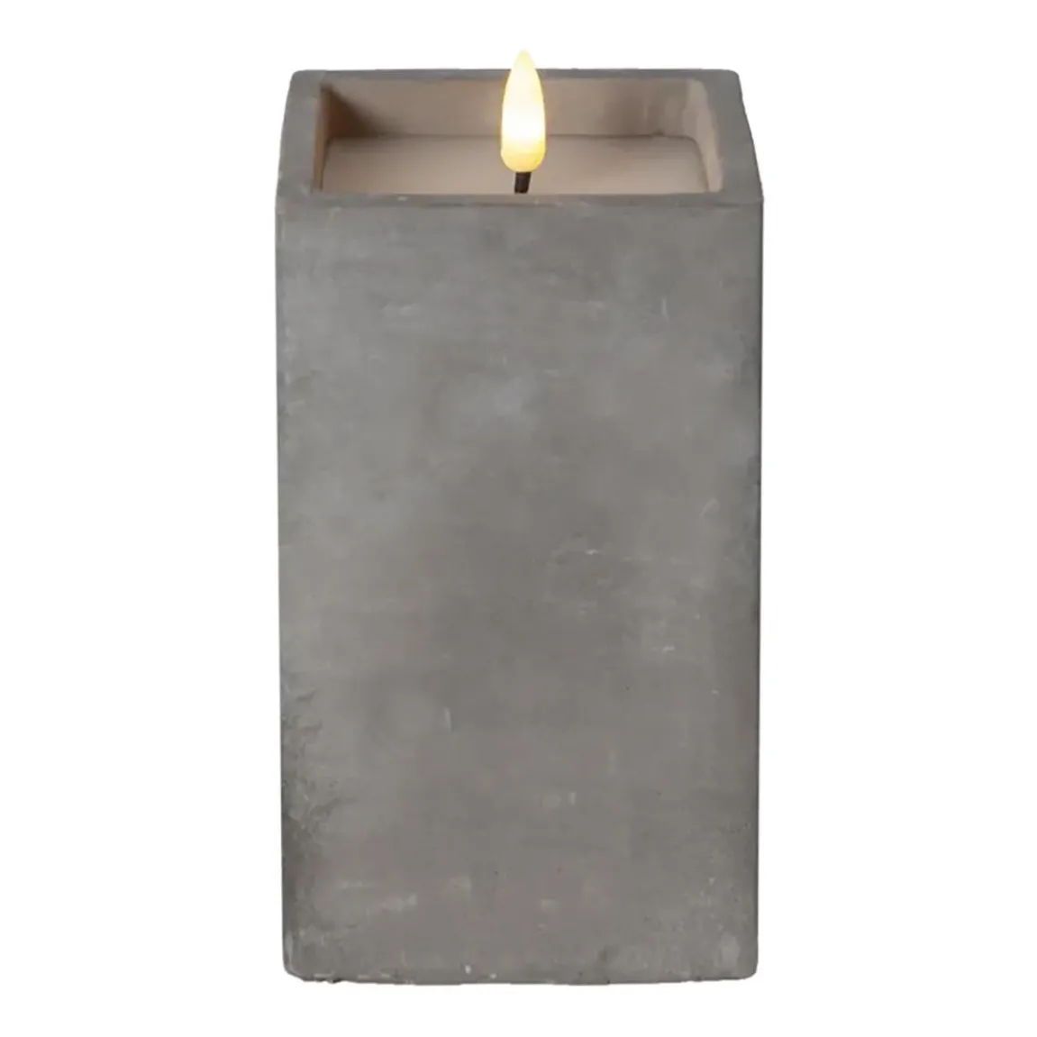 Blockljus Star Trading LED Flamme Cem Grå 16,5cm