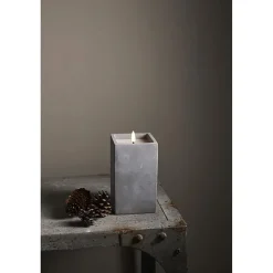 Blockljus Star Trading LED Flamme Cem Grå 16,5cm