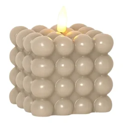 Blockljus Star Trading LED Flamme Dot Beige 9,5cm