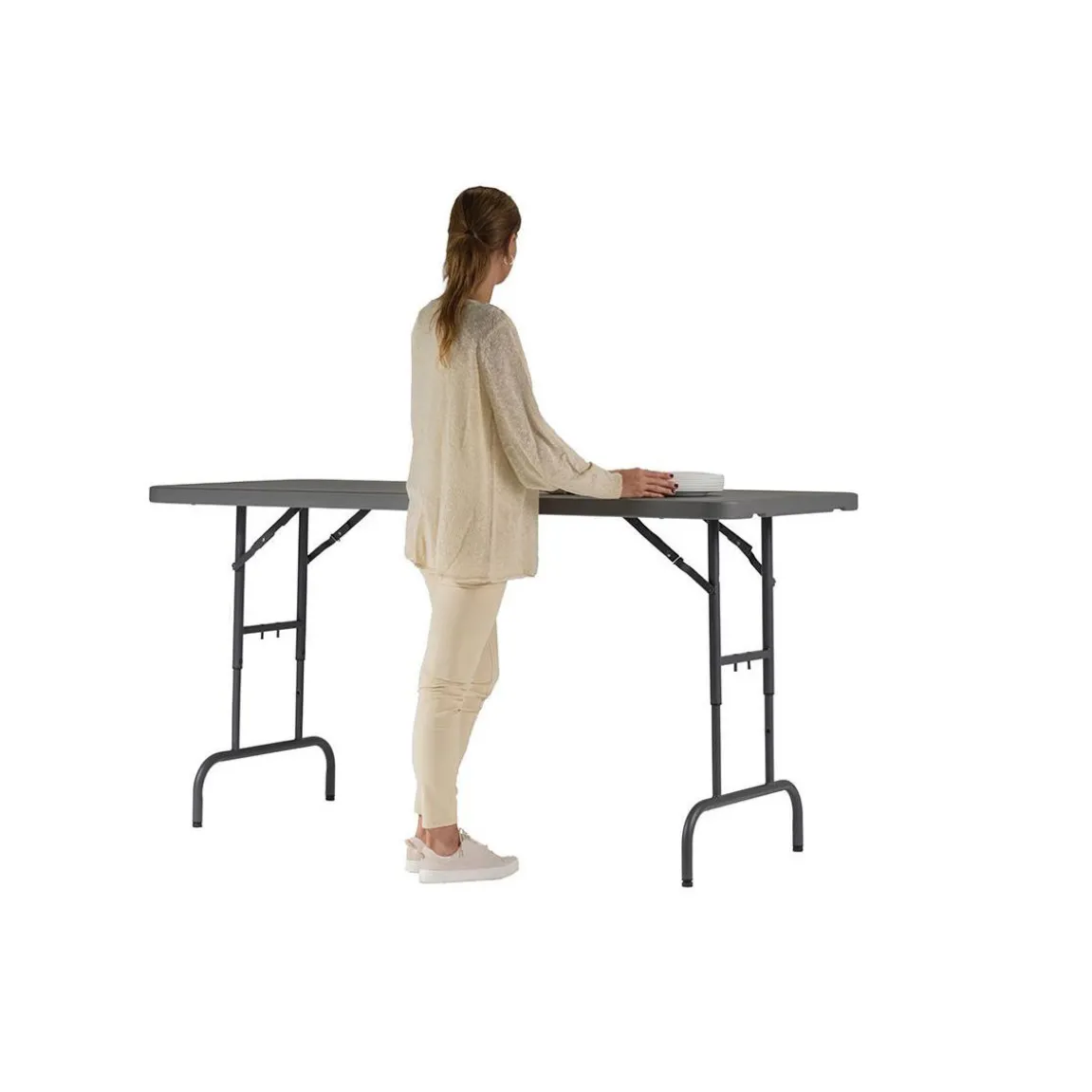Bord Worktop Fällbart Mörkgrå/Mörkgrå 183x76x74,3cm