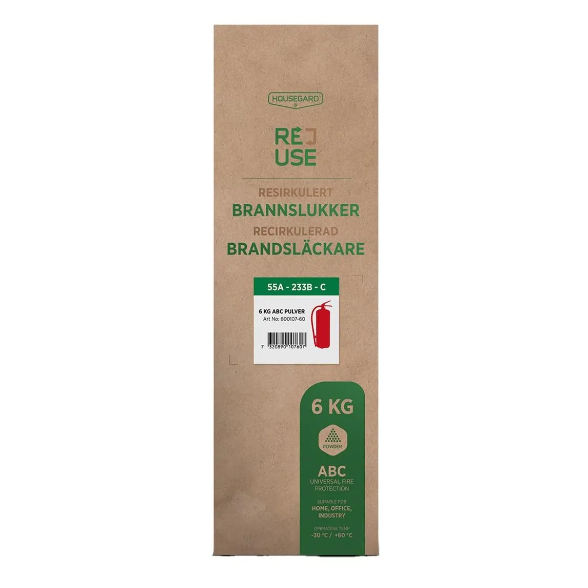 Brandsläckare Housegard Pulver "ReUse" Röd 6kg