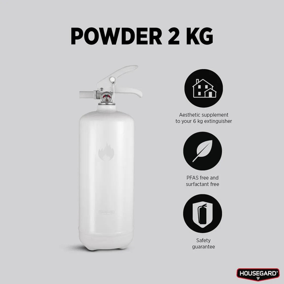 Brandsläckare Housegard Pulver Vit 2kg