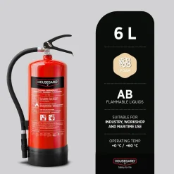 Brandsläckare Housegard Skum PFAS-fri 27A 144B Röd 6L