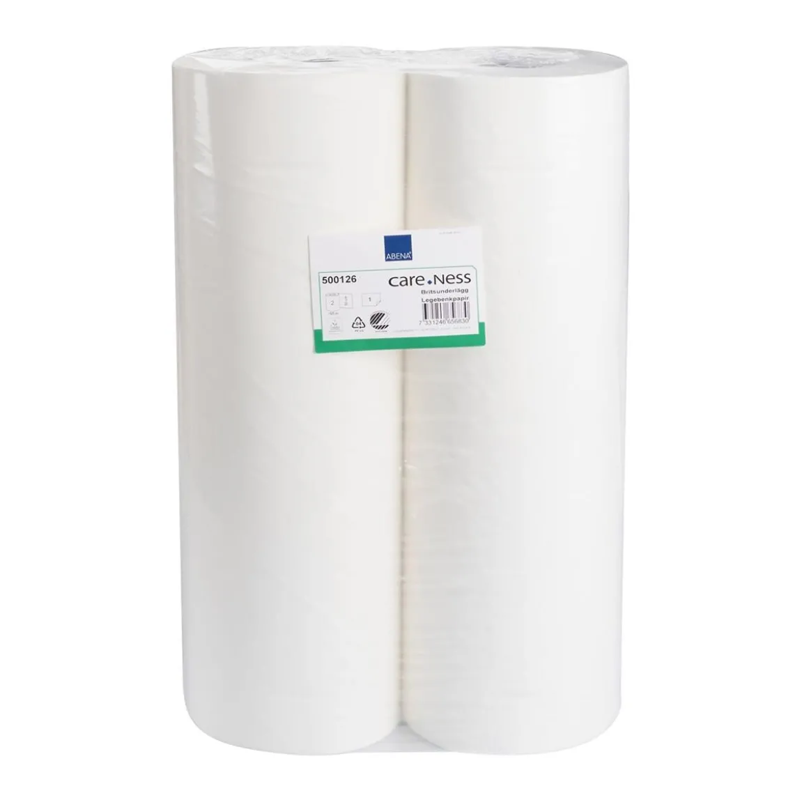 Britsunderlägg Abena Nyfiber 1-lag Vit 50cm x 165m