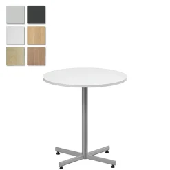 Cafébord Lanab Krysstativ Björk/Silver Ø700 H720mm