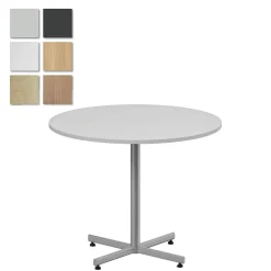 Cafébord Lanab Krysstativ Björk/Silver Ø900 H720mm