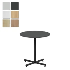 Cafébord Lanab Krysstativ Björk/Svart Ø700 H720mm